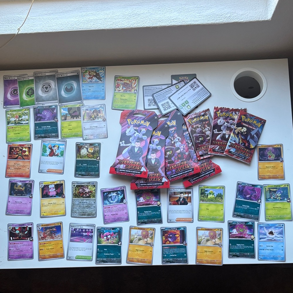 Pokemon TCG Packs & Colorful Cards - Red, Purple, Blue